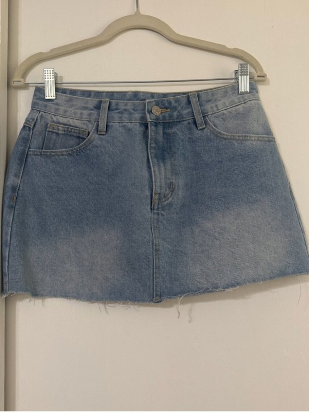 Light Blue Denim Mini Skirt